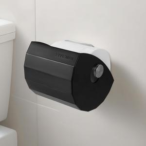 Toilet Paper Protector Cover, Cat & Dog Proof, Pet-Proof TP Guard Armor, Prevents Pulling & Chewing, Fits Most TP Roll Holders, Bathroom Accessory (Black)