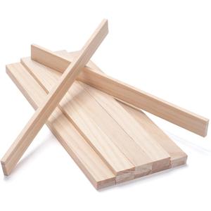 Wood Strips Slats Wooden Dowels for Crafts 1/4"  1"  12", 15 PCS Wood Trim Flat Lumber Boards Square Dowel Rods Wooden Sticks for Crafting, Woodworking, Model Making