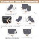 VANSOFY Extra Large Reclining Sectional Couch Covers, Washable 5-Piece Sofa Covers for L Shape Sectional Sofa Corner Seater, Thick, Soft Sofa Slipcovers (5 Seat Recliner Cover, Light Gray)