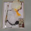 Conelist 7 Pcs First Communion Gift Box Set Catholic Holy 1st Communion Baptism Kit with Candle Rosary Lapel Pin Prayer Card Shell Bookmark Handkerchief for Christian Church Favors(Prayer)