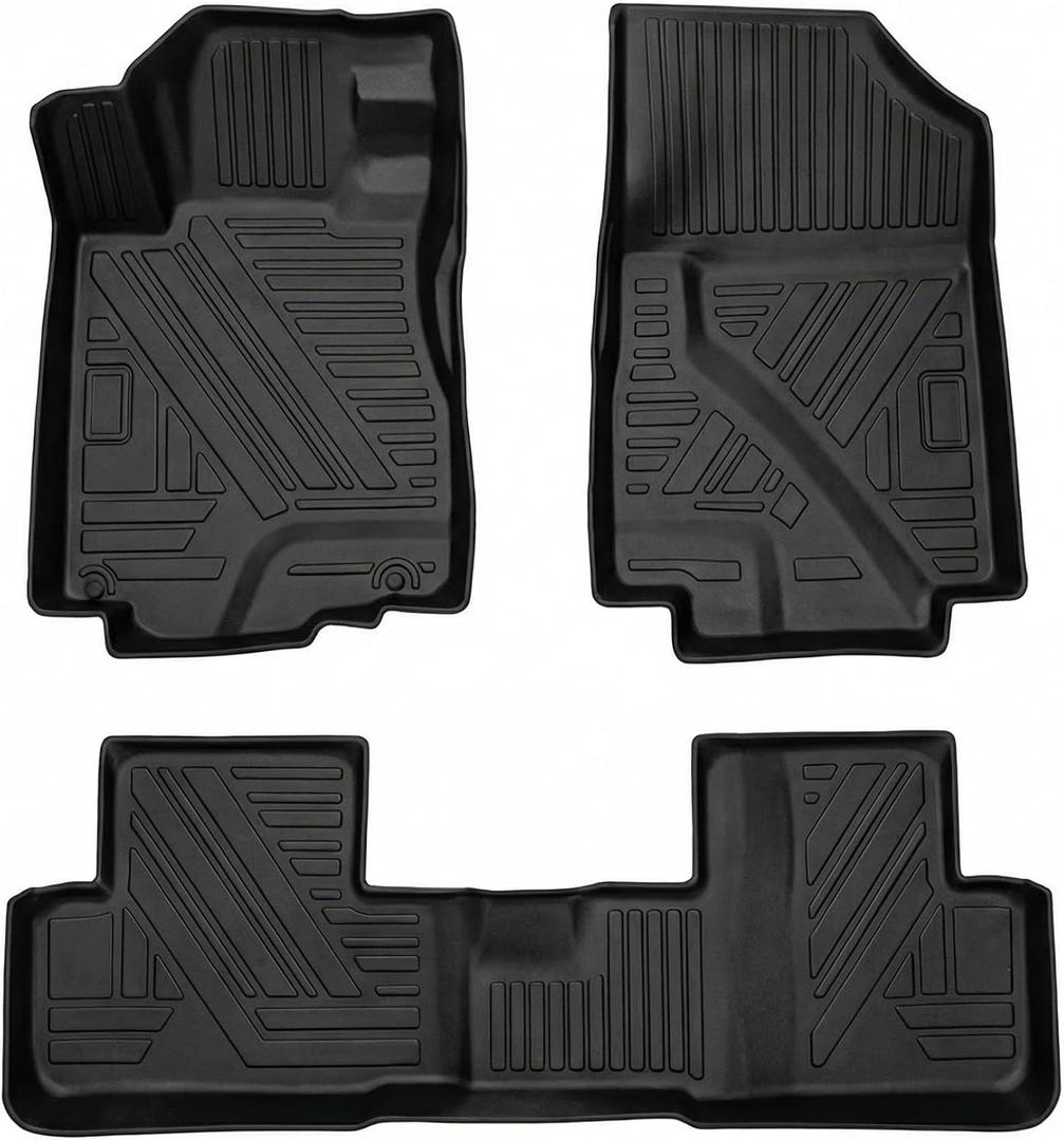 CRV Floor Mats Compatible with 2012-2016 Honda CR-VAll Weather Protection Waterproof Durable Anti-Slip Odorless Custom-fit TPE Floor Liner 1st and 2ed Rows Set