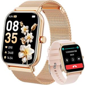 Men's Women's Smart Watch with Bluetooth Calls, 1.85 Inch Screen Smart Watch with Heart Rate, SpO2, Sleep, Pedometer, IP67 Waterproof Fitness Watch Compatible with Android IOS