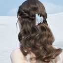 2 x Medium Hair Claw Clips for Women Girls - Strong Hold Non-Slip Jaw Hair Clips for Thin & Thick Hair - French Banana Barrettes Stylish Hair Accessories (Black, Blue)