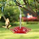 Hummingbird Feeders for Outdoors, Hummingbird Feeders with 30 Feeding Ports, Saucer Humming Bird Feeder Bee-Proof Leak-Proof No Drip, Easy to Clean and Refill (Red 2 Pcs)