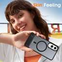 2 x Magnetic for Samsung Galaxy S25 Edge Case,[Fits for Magsafe][Anti-Slip Edge][Matte Translucent][2 Stand Ways] with Invisible Stand Shockproof Phone Case for Galaxy S25 Edge 6.7'' Black