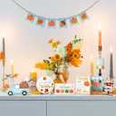 20 Pcs Fall Tiered Tray Decor Thanksgiving Table Decoration Farmhouse Rustic Centerpieces Pumpkin Truck Blocks Autumn Wooden Sign for Fall Home Table Harvest Decor