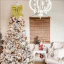 TONIFUL 12x14 Inch Glitter Bow Gold Shiny Christams Bow for Home Party Wedding Indoor Decoration Gift Wrapping Accessories, Christams Whreath Bow DIY Handcraft Bow