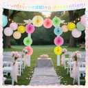 12Pcs Pastel Classroom Decor Kit, Pastel Paper Lanterns Honeycomb Paper Fans for Women Girls Spring Birthday Wall Baby Shower Wedding Party Rainbow Classroom Decorations