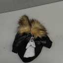 LESYPET Dog Leather Jacket for Small Dogs, Small Dog Jacket Dog Coat Double Layer with Warm Fleece Lined for Small Dogs Puppy Cat, Black Small