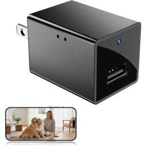 1080p HD USB Charger Camera with App Control & Motion Detection,Wireless WiFi Security Camera Phone Charger with Night Vision,Loop Recording for Office,Home,Shop,Garage,Nanny Cam Easy to Use