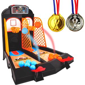 Tabletop Basketball Shooting Game Set Includes 1 Pcs Basketball Court 30 Pcs Basketball Balls and 2 Pcs Medal for Kids Birthday Basketball Party Gifts and Adult to Reduce Stress Game