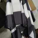 JEAREY 9FT Outdoor Patio Umbrella, Market Umbrella, Black & White Stripe