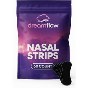 Nasal Strips for Deep Sleep - Lightweight Comfortable Nose Tape with Strong Easy-Grip Adhesive for Painless Removal - Hypoallergenic Latex-Free Nose Strips for Breathing & Snoring Relief (60 Count)