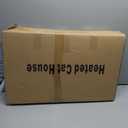 Heated Cat House for Outside Cat in Winter, Insulated Outdoor Feral Cat Shelter with Cat Heating Pad, 2 Doors,Elevated Waterproof Heated Kitty House (Black, 25"x13.7"x18")