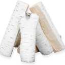 Skyflame 6 Small Piece Set of Birch Ceramic Wood Logs and Accessories for All Types of Indoor Gas Inserts, Ventless & Vent Free, Propane, Gel, Ethanol, Electric or Outdoor Fireplaces & Fire Pits