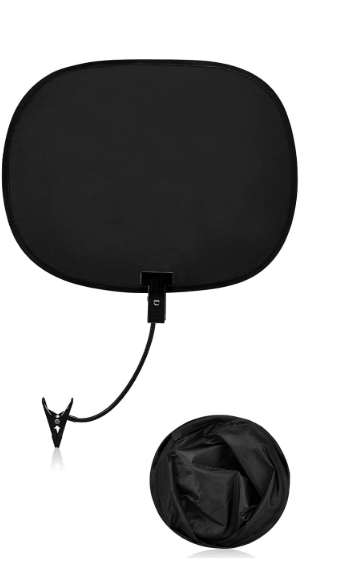 Amylove 1 Pcs Laptop Sun Shade, Laptop Visor for Working Outside with Flexible and Adjustable Clips Stand Shade Cover for Notebook Portable Computers Beach Chairs, Pets and Strollers (Black)