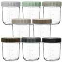 Youngever Glass Baby Food Storage, 6 Ounce Baby Food Glass Containers with Airtight Lids, Glass Jars with Lids (8 Urban Colors)