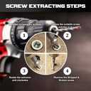 2 x 7PCS Screw Extractor Set for Iron Screws  Stripped Screw & Bolt Remover, High-Speed Steel Drill Bit Tool for Easy Removal of Rusted, Broken Screws & Nuts  Durable Gift for Men