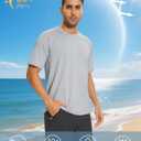 TACVASEN Men's Rashguard Shirts Short Sleeve UPF 50+ Sun Protection SPF T-Shirt Quick Dry Fishing Swim Athletic Tops (Gray, S)