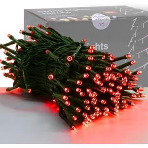 HOME LIGHTING 66ft Christmas Decorative Mini Lights, 200 LED Green Wire Fairy Starry String Lights Plug in, 8 Lighting Modes, Waterproof for Indoor Outdoor Xmas Tree Wedding Party Decoration (Red)