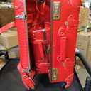 urecity Vintage Luggage Set of 2, Retro Suitcase Trunk with Wheels for Men and Women, Cute Designer Travel Luggage Set with Boarding Tote, Luggage Zipperless TSA Approved (Red)