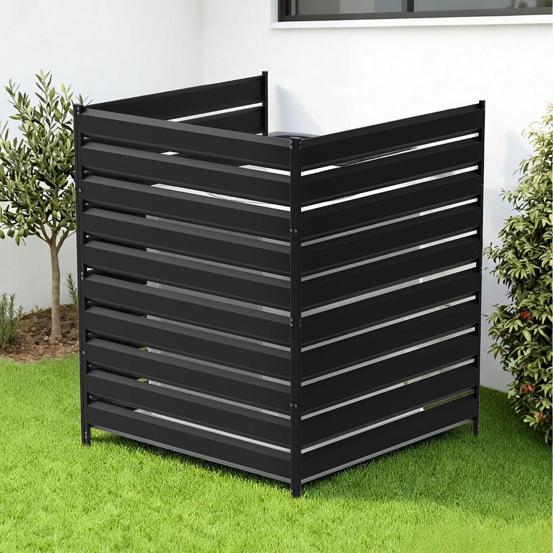 3 Panels Air Conditioner Fence42" H x 38" W Outdoor Freestanding Privacy Panel Screen Trash Can Decorative Fence Panel No Dig Backyard Fencing for AC, Patio, Pool, Outside, Backyard, Balcony