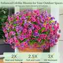 Yastouay 24 Bundles Artificial Flowers for Outdoors, UV Resistant Artificial Outdoor Flowers No Fade Fake Outdoor Flowers Plants for Garden Porch Window Box Pot Planters Decor (Fuchsia+Rose Red)