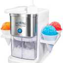 Nostalgia SnowPro Electric Shaved Ice & Snow Cone Maker 64-Ounce Ice Shaving Capacity, 4 Reusable Cones, Side Shelves, and Scoop Included