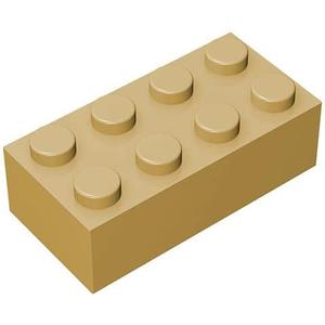 Classic Bulk Brick Block 2x4, 100 Piece Building Brick Apricot Yellow, Compatible with Lego Parts and Pieces 3001, Creative Play Set - Compatible with Major Brands(Colour:Apricot Yellow)