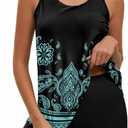 Arolina Tankini Swimsuits for Women Tummy Control Two Piece Bathing Suits Flowy Swim Tops with Boy Shorts (Black, S)