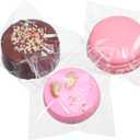200Pcs 3.5 x3.5Inch Self Sealing Cellophane Macaron Bags Single Chocolate Covered Oro Bags Cookies Bag Treat Bag Packaging for Brownie Donut Candy Gift Wedding Birthday Party Favors