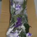 Artificial Flowers for Outdoors, Faux Petunias Spring Summer Decoration, Fake Flowers Plants UV Resistant Look Real Silk Flowers for Outside Planter Front Door Porch Patio Yard (6, Purple-White)