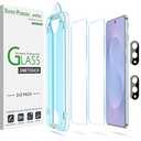 Pack of 2 amFilm Auto-Alignment OneTouch for Samsung Galaxy S25 Edge 6.7" Screen Protector + Camera Lens Protector, Tempered Glass, 30 Seconds Installation, Bubble Free, Case Friendly, Anti-Scratch [2+2 Pack]