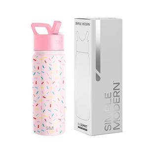 Simple Modern Kids Summit Water Bottle with Straw Lid | 18oz Stainless Steel Cup Insulated Tumbler for Toddlers, School | Confetti