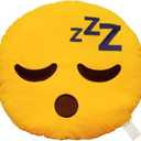 EvZ Emoji Sleeping Face Emoticon Cushion Stuffed Plush Soft Pillow, Official Certified, 32cm Yellow