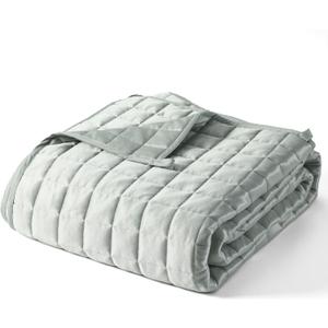 YnM Cooling Weighted Blanket for Adults, 15lbs Heavy Bed Throw Comforter with 100% PE Fabric, Ideal for Hot Sleepers or Summer Days(48x72 Inches for Twin/Full Bed, 15 Pounds,Green)