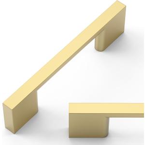 Amerdeco 10 Pack Brushed Gold Cabinet Pulls 3 Inch(76MM) Hole Centers Kitchen Cabinet Handles Cabinet Hardware Kitchen Handles for Cabinets Cupboard Handle Drawer Pulls ZH0060