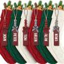 6PACK LumaBria18Inch Cable Knitted Personalized Christmas Stockings, Personalized Hanging Stockings for Holiday Party, Christmas Tree, and Family Home Decor in Red, White, Green