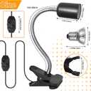 Reptile Heat Lamp with 2 Pcs 50W UVA UVB Light Bulb, 360 Rotatable Basking Spot Light Simulated Sunlight, Dimmable Heating Lamp for Turtle, Lizard, Snake, Beared Dragon, Amphibians