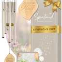 Beautifully Packaged Pearl Memorial Wind Chimes for Loss of Loved One - Tranquil Sounding Sympathy Wind Chimes for Outside in Memory of a Loved One - Ideal as a Sympathy Gift & Memorial Gifts (32")