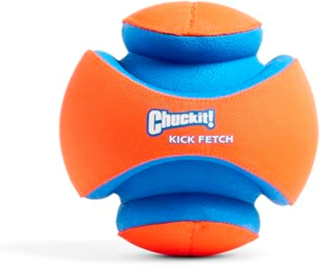 Chuckit! Kick Fetch Ball Dog Toy - Floats in Water - Perfect for Interactive Play - Made with Durable Rubber and Foam - For Large Dogs - Size Large - 8-inch Diameter - Pack of 1