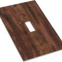 Rustic Brown Wood Grain Vintage Light Switch Cover 1 Gang Single Toggle Wall Plate Decorative Electrical Switchplate Faceplate for Bathroom Kitchen Bedroom Decor 5 * 3 In