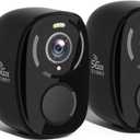 Rraycom 2Pack 5G/2.4G WiFi Security Cameras Wireless Outdoor, 2K Battery Powered Cameras for Home Security with AI Motion Detection, Color Night Vision, Siren, 2-Way-Audio, Works/Alexa,Waterproof (Black)