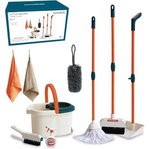 nunukids Toddler Cleaning Set - Realistic Cleaning Set for Toddlers 1-3 - Engaging Kids Broom and Dustpan Set - Safe Toddler Broom and Cleaning Set Toys - Perfect Kids Mop and Broom Set