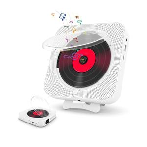 Portable CD Player with Bluetooth, Desktop CD Music Player, Bluetooth CD Player for Desktop with HiFi Sound Speaker, Wall Mountable CD Players Music Player, Support AUX USB (White)