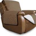 Easy-Going Oversized Recliner Cover Reversible Couch Cover Sofa Cover for Living Room Water Resistant Furniture Protector with Elastic Straps for Pets Dog (Oversized Recliner, Camel/Ivory)