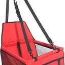 Small Dog Car SeatComfortable Front and Back seat pet beds, Portable Foldable seat, Breathable PVC Frame, Includes seat Belt, fits Small Dogs/Cats Weighing up to 15 pounds (Red, L)
