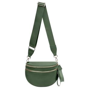 Nylon Crossbody Bags Bum Bag for Women Large Sling Bag Purse with Adjustable Strap（Bean Green）