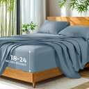 SONORO KATE 100% Viscose Derived from Bamboo_, Extra Deep Pocket up to 18"-24",Ultra Soft & Cooling Sheets for Hot Sleepers, Hotel Luxury Silky Bed Sheets (French Blue, King)