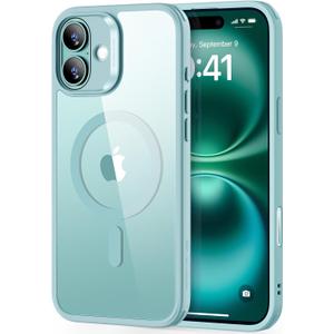 ESR for iPhone 16 Case, Compatible with MagSafe, Shockproof Military-Grade Protection, Magnetic Phone Case for iPhone 16, Classic Hybrid Case (HaloLock), Clear Green